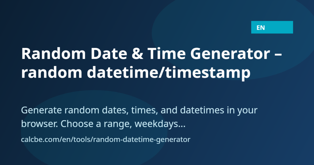 random date generator